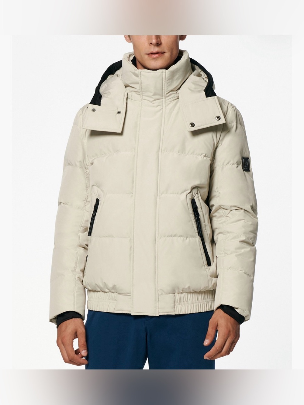 🔥 $350 Andrew Marc Men's Phoenix Down Bomber Jacket With Bib Sz M 🔥